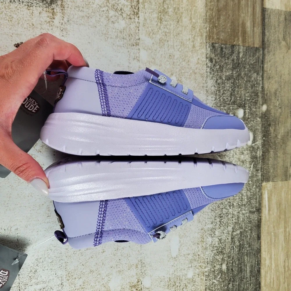 Hey Dude Sirocco Play Pastel Kids Shoes Sz 13 C13 Ombre Lilac Mesh Sneakers